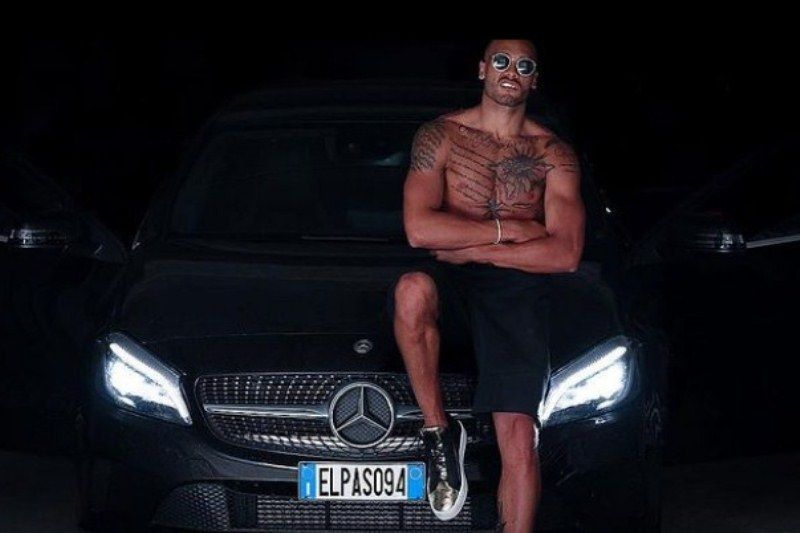 Lamont Marcell Jacobs with his Mercedes-Benz