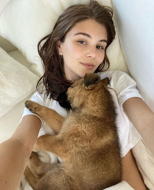 Olivia Jade with her dog