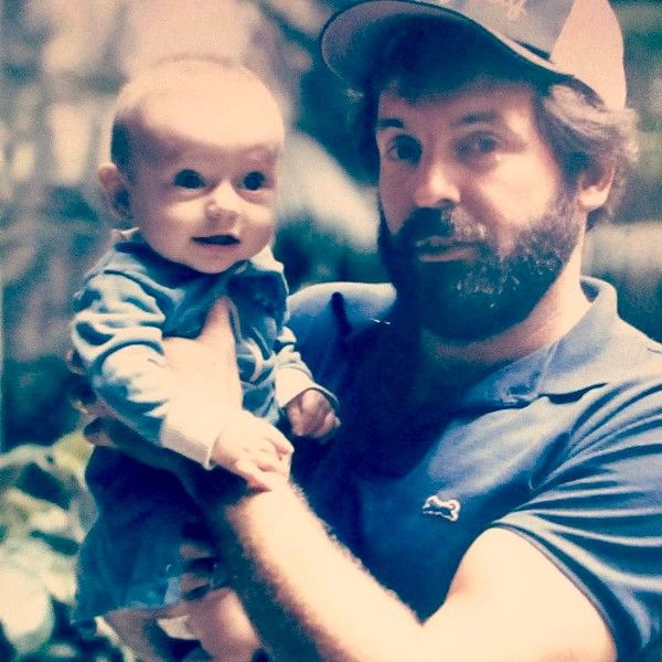 Childhood photo of Matthew Rutler with his father