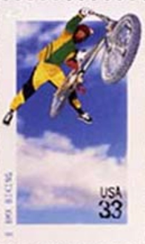 Stamp modeled by The United States Post featuring TJ Lavin doing a superman siege