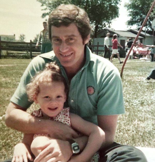 Childhood photo of Meredith Marks with her father