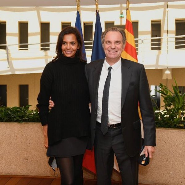 Karine Le Marchand with Renaud Muselier, President of the South Provence-Alpes-Côte d'Azur Region