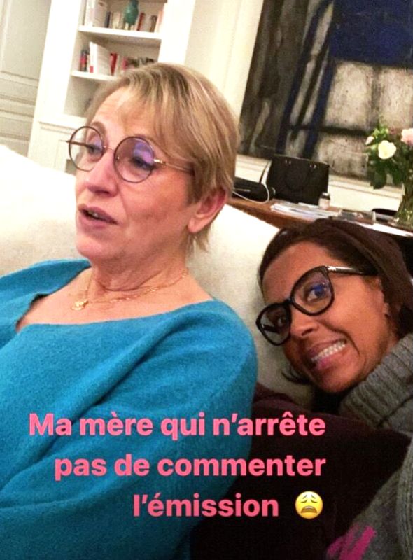 Karine Le Marchand with her mother