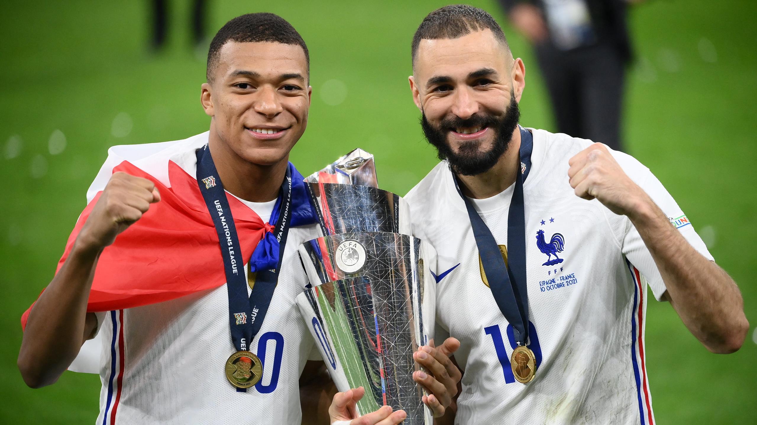 Kylian Mbappe during the 2021 UEFA Nations League award