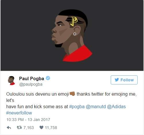 Twitter emoji of Paul Pogba