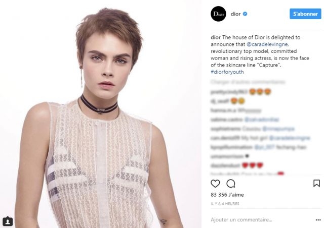 Cara Delevingne as the brand ambassador for Dior Beauty
