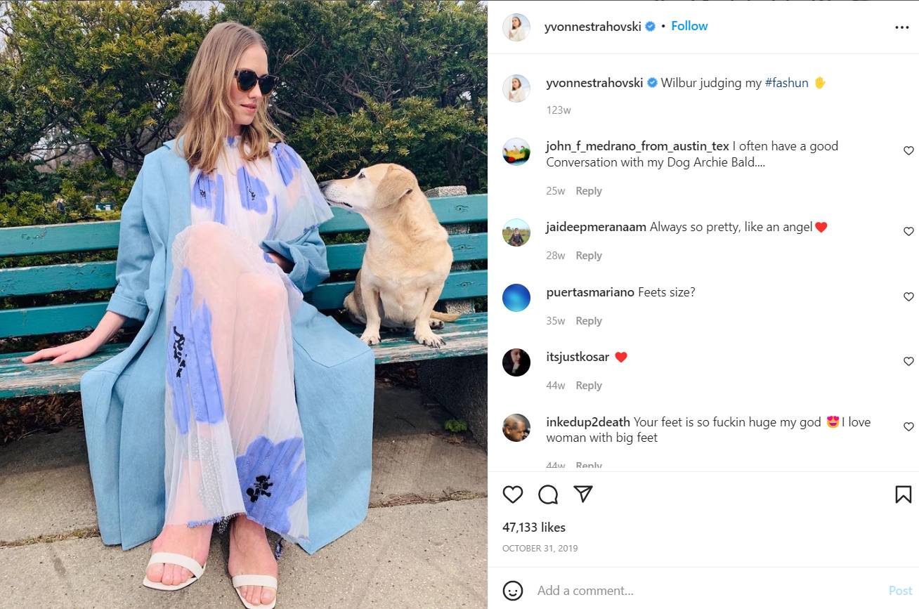 Yvonne Strahovski's dog, Wilbur