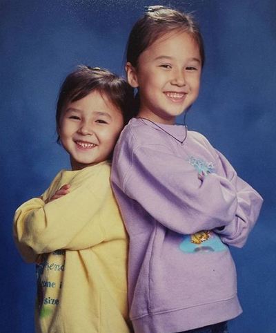 Nancy's childhood picture with her elder sister