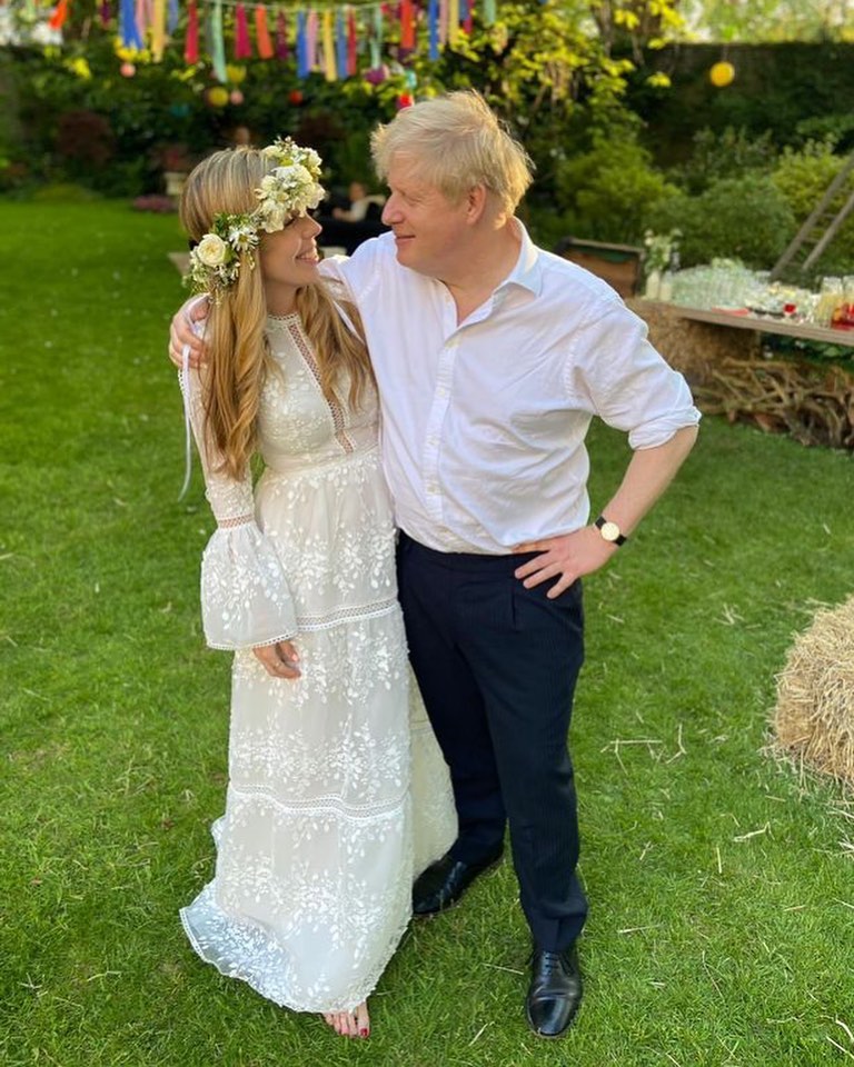 Wedding photo of Carrie Symonds and Boris Johnson 