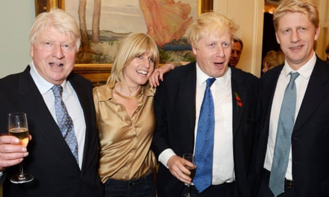 Boris Johnson with his father and siblings