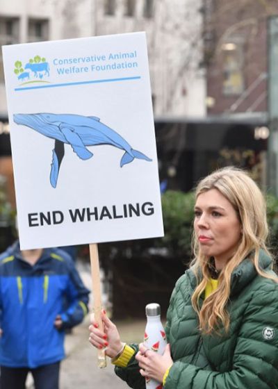 Carrie Symonds protests whaling