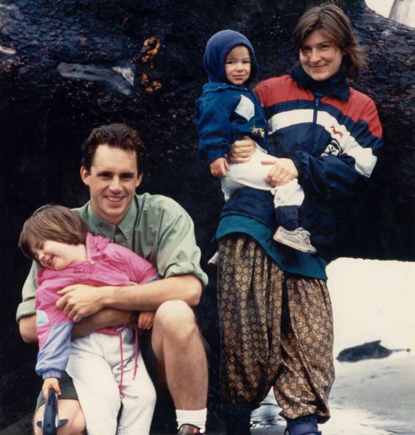 An old photo of Mikhaila Peterson with her family