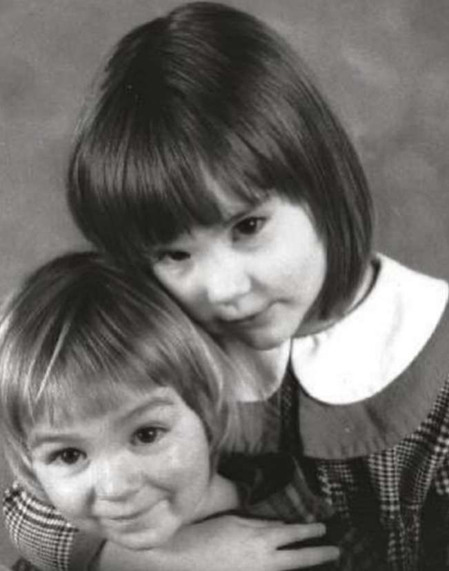 A childhood photo of Mikhaila Peterson with her brother