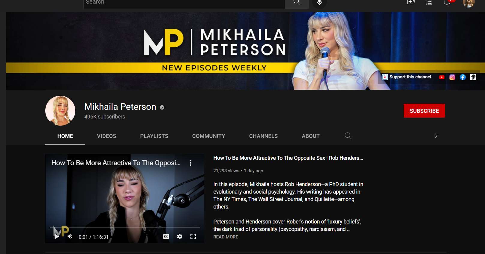 Mikhaila Youtube channel