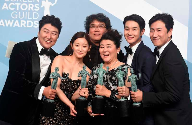 The cast of Parasite (2019) with Guild Awards