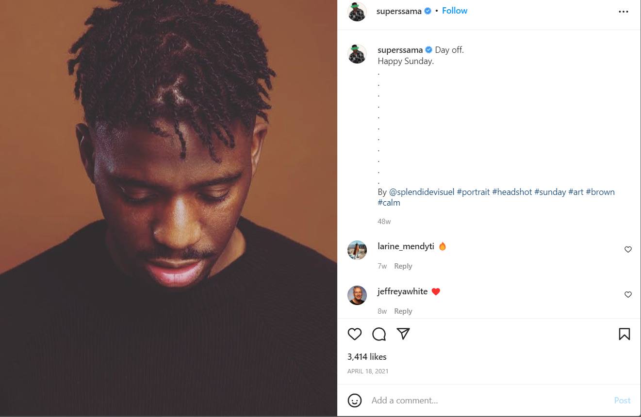 Arnold Samuel's first Instagram post