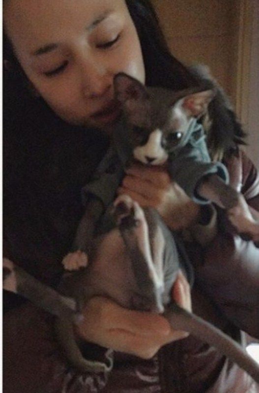 Cho Yeo-jeong with her cat