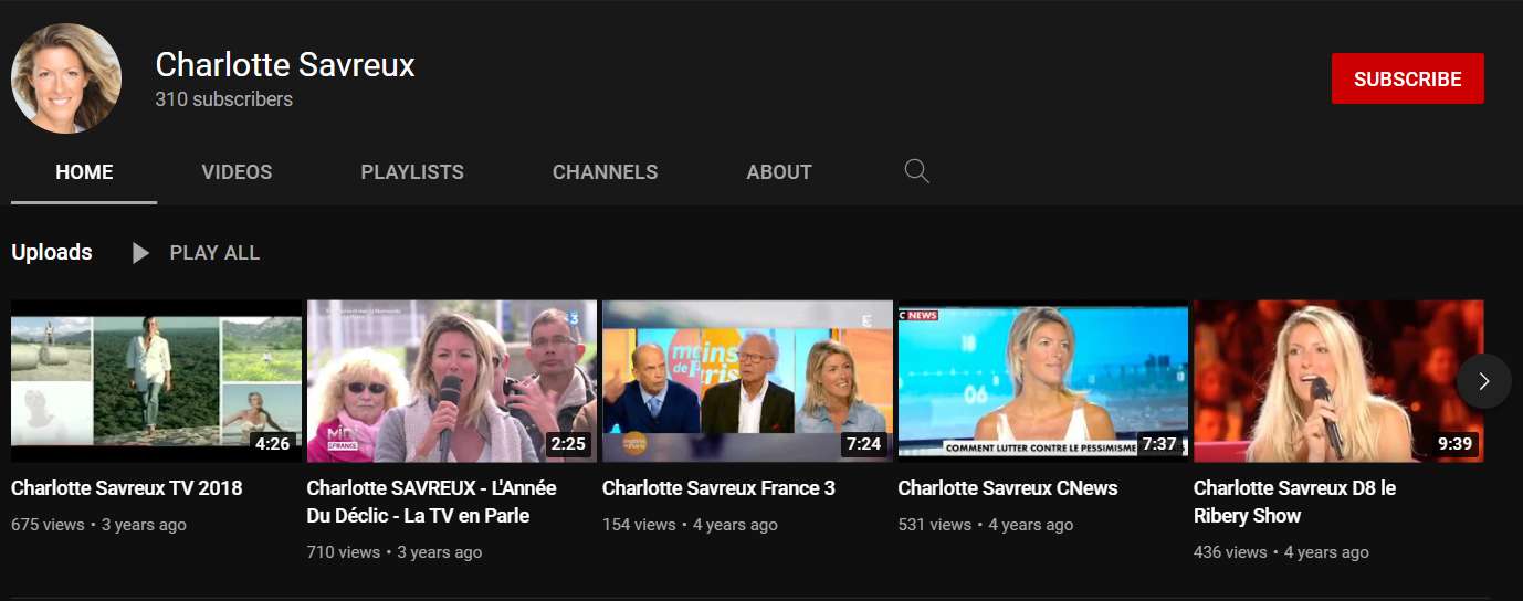 Youtube channel of Charlotte Savreux