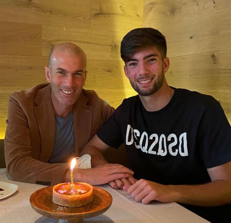 Zinedine Zidane with his son Theo