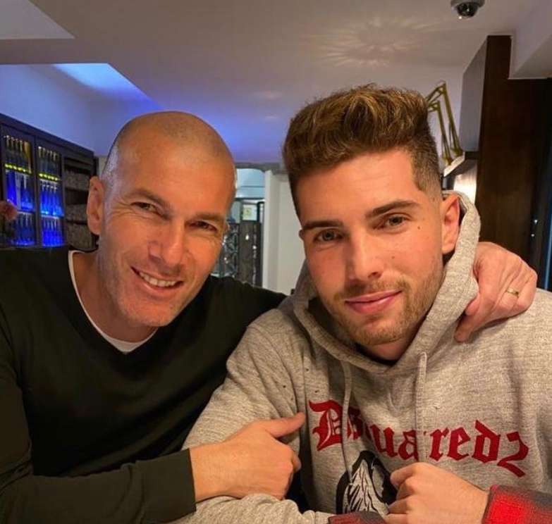 Zinedine Zidane with his son Luca