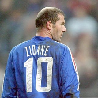 Zidane wearing a number 10 jersey
