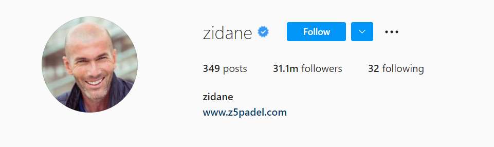 Zinedine Zidane's Instagram