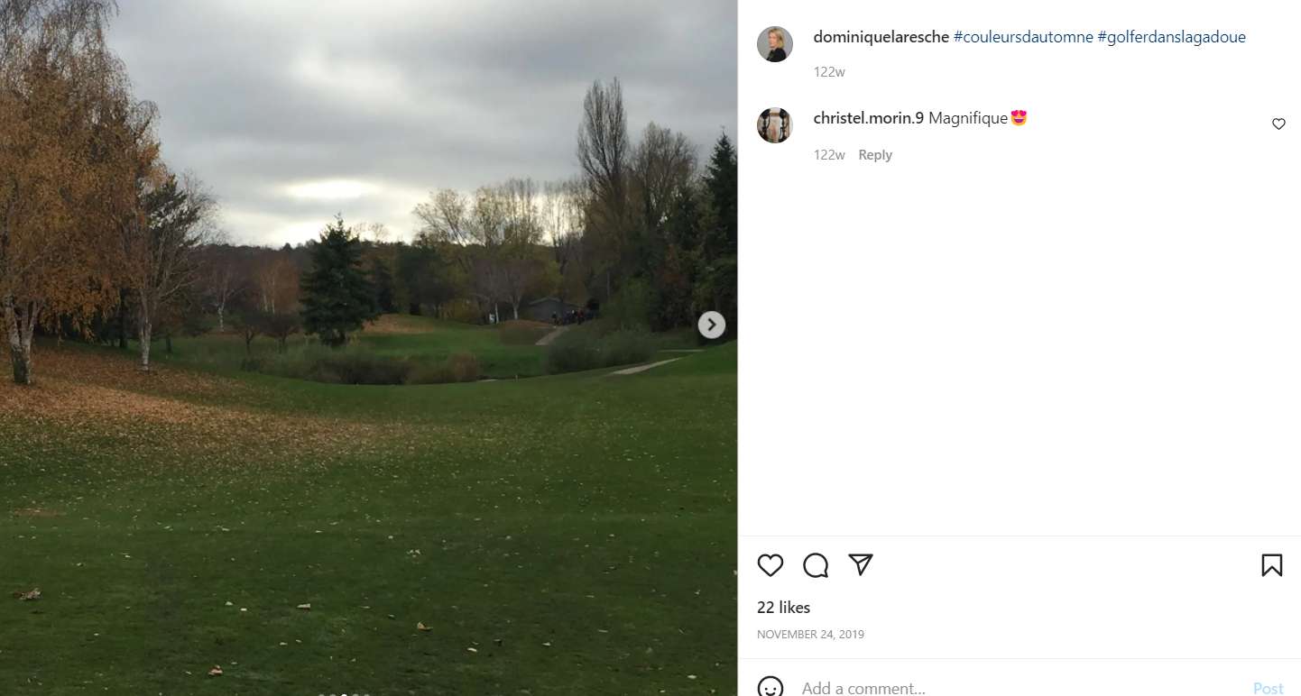 Dominique Laresche talks about his love for golf on Instagram