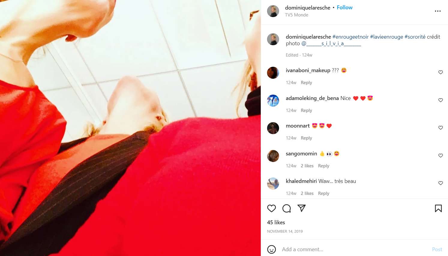 Dominique Laresche's first Instagram post
