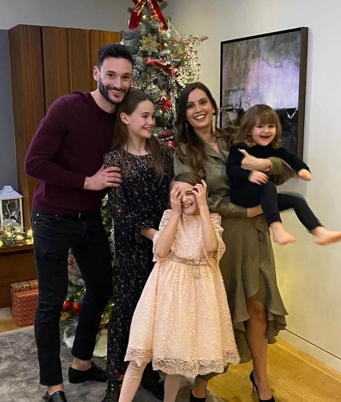 Hugo Lloris with his family on Christmas