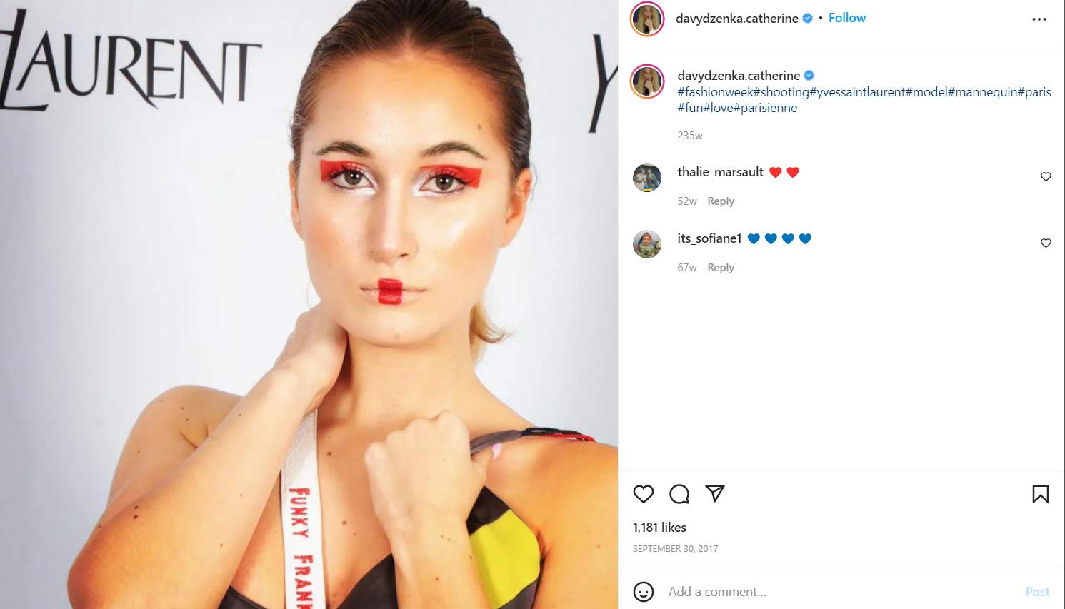 The first photo of Catherine Davydzenka on Instagram