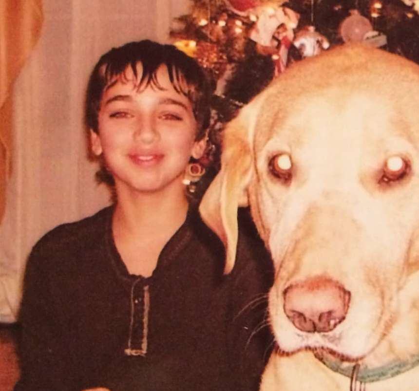 Mizkif as a child with his dog named Moxy