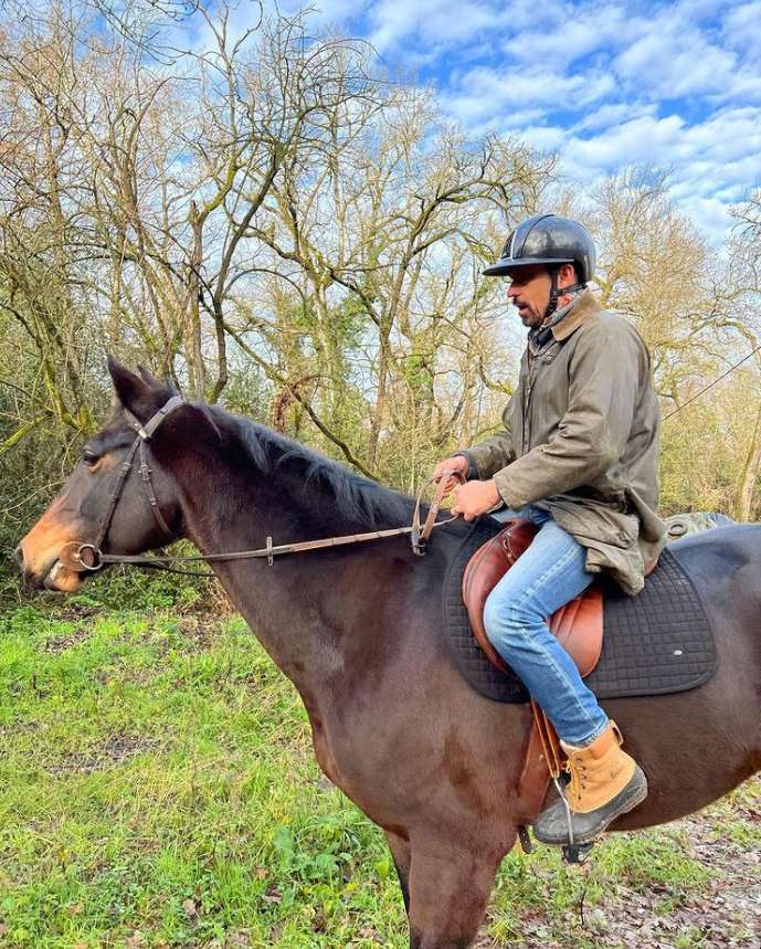 Antoine Basler on horseback
