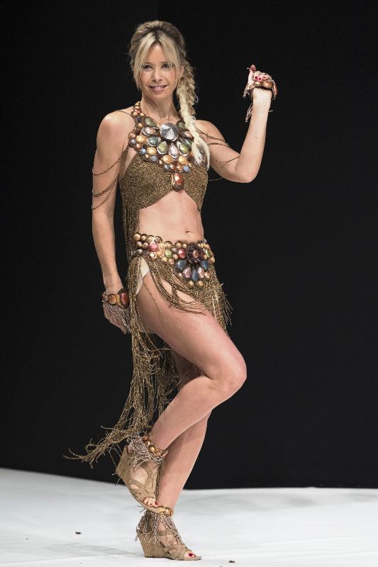 Romane Serda at the Parc des Expositions Porte de Versailles parades during 'The Fashion Show of Chocolate Dresses' (2017)