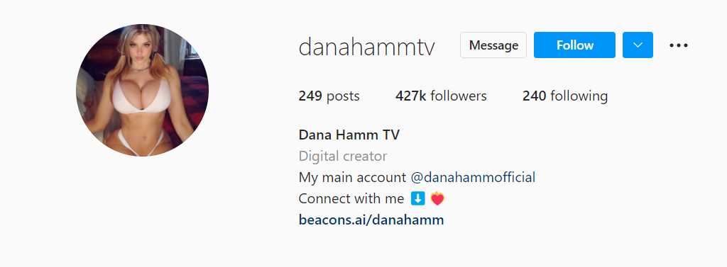 Dana Hamm's second Instagram profile