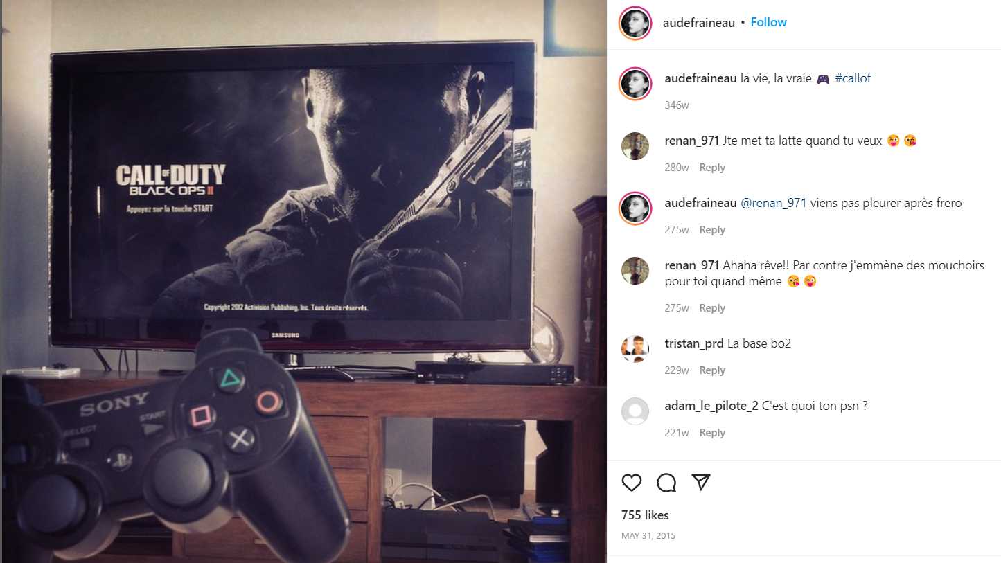 Aude Fraineau posted about playing COD