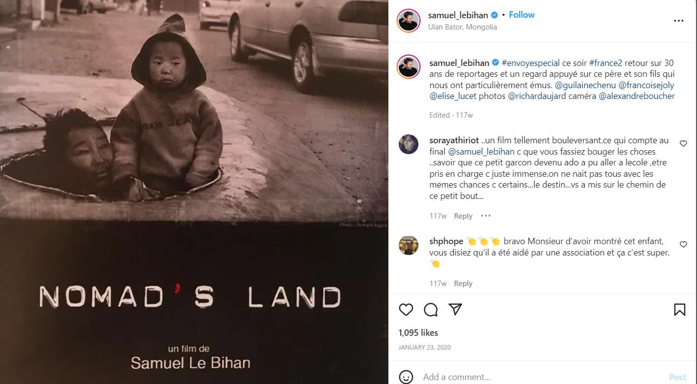 Samuel Le Bihan posted about his book Nomad's Land