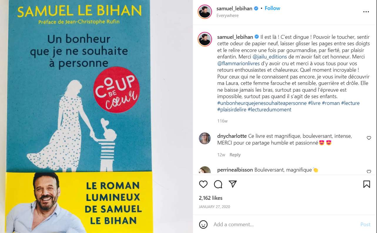 Samuel Le Bihan posted about his book