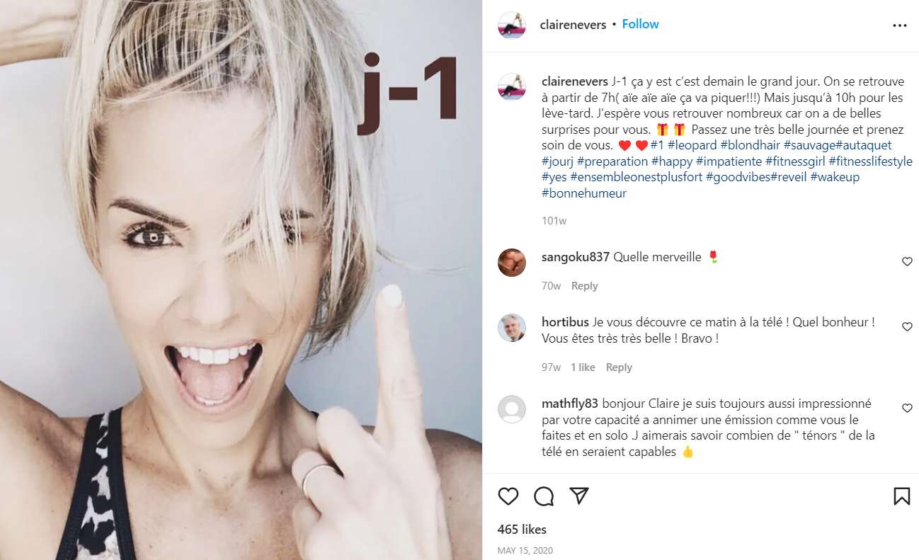 Claire Nevers posts her fitness challenges on Instagram