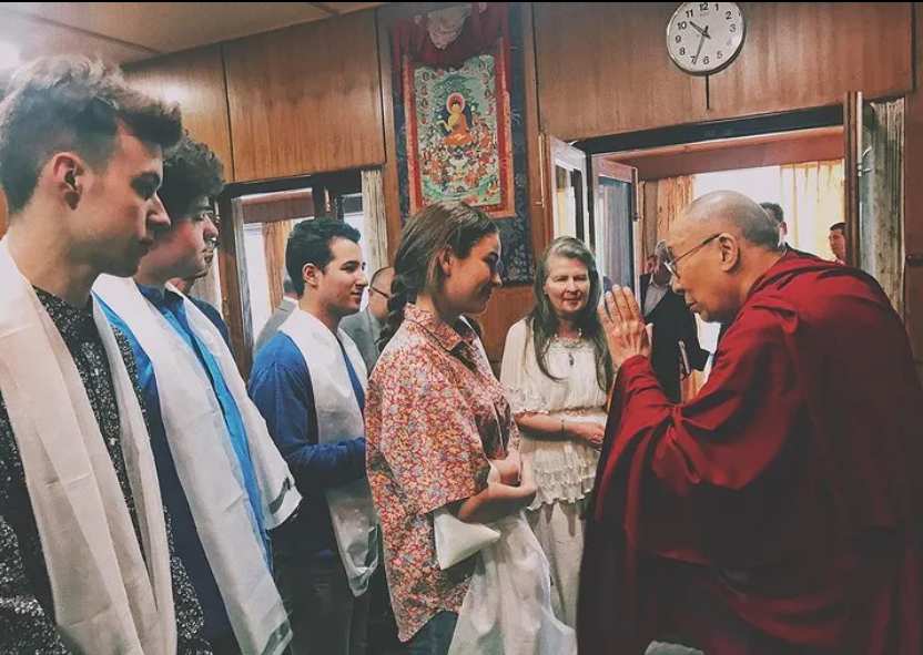 Seb la Frite during his meeting with the Dalai Lama