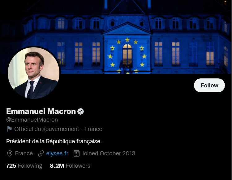 Emmanuel Macron's Twitter account