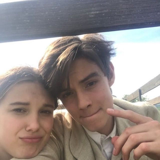 Millie Bobby Brown with Louis Partridge