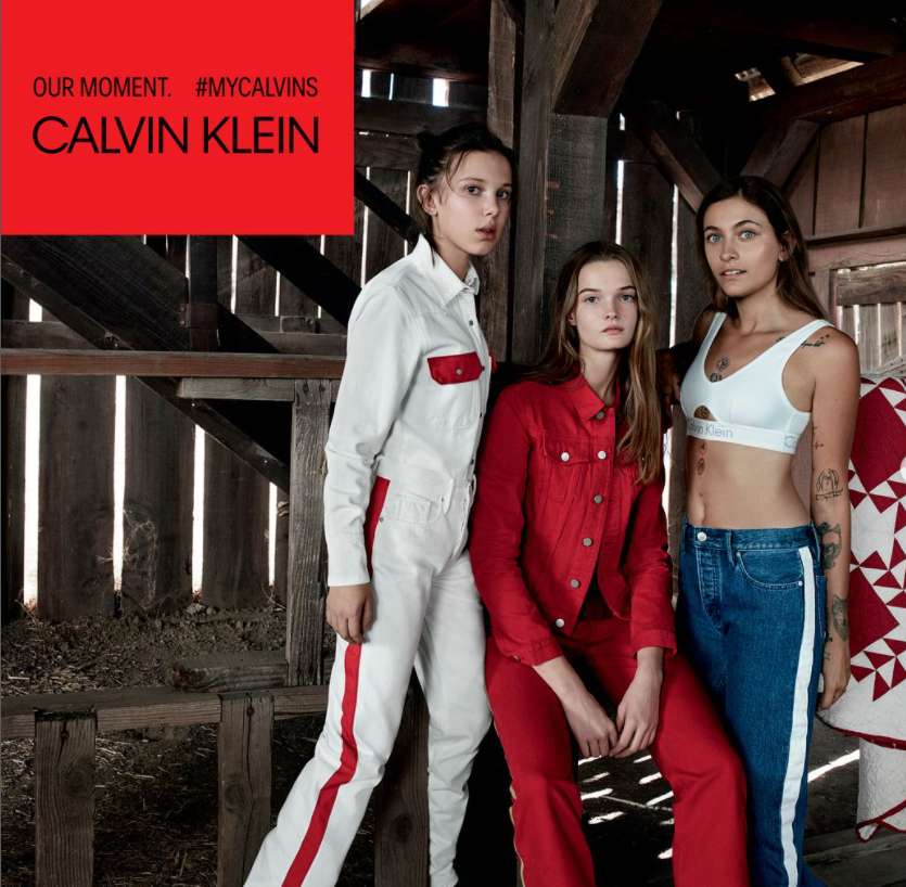 Millie Bobby Brown in an ad for Calvin Klein Jeans