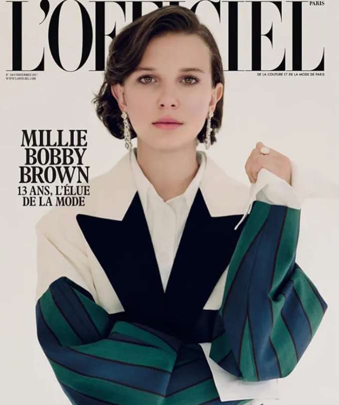 Millie Bobby Brown on the cover of L'Officiel