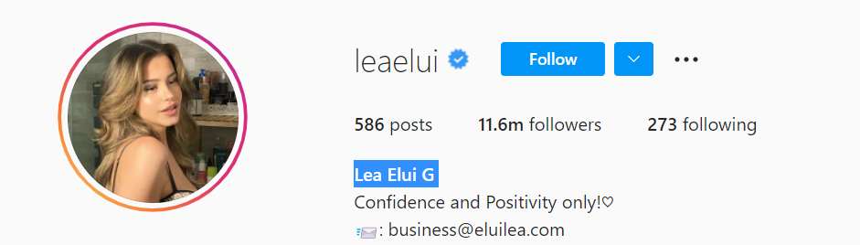 Instagram account of Léa Elui