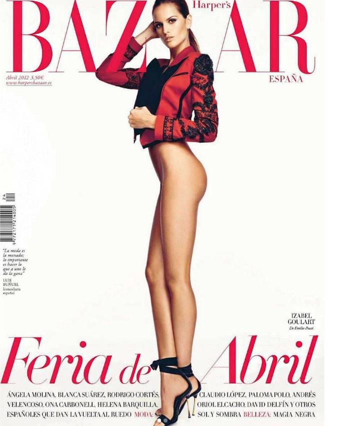 Izabel Goulart on the cover of Harper's Bazaar