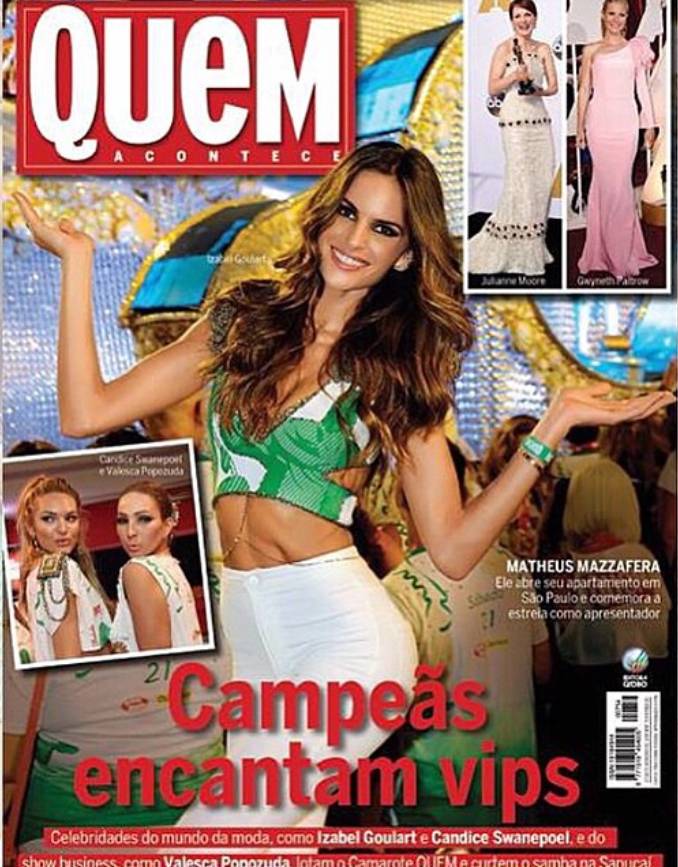 Izabel Goulart on the cover of Quem magazine