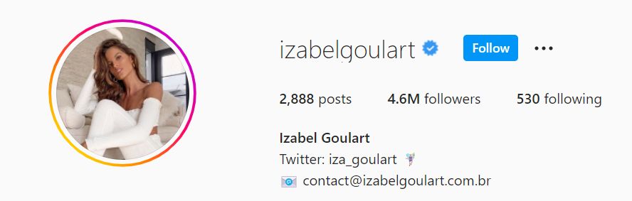 Official Instagram account of Izabel Goulart