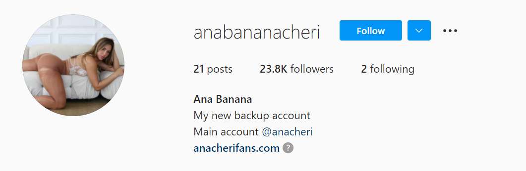Ana Cheri's backup account
