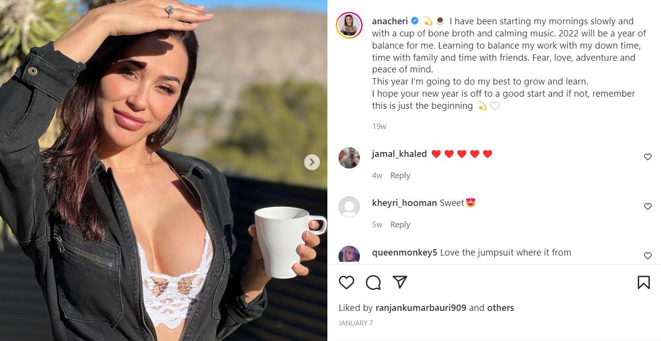 Ana Cheri talks about her morning routine on Instagram
