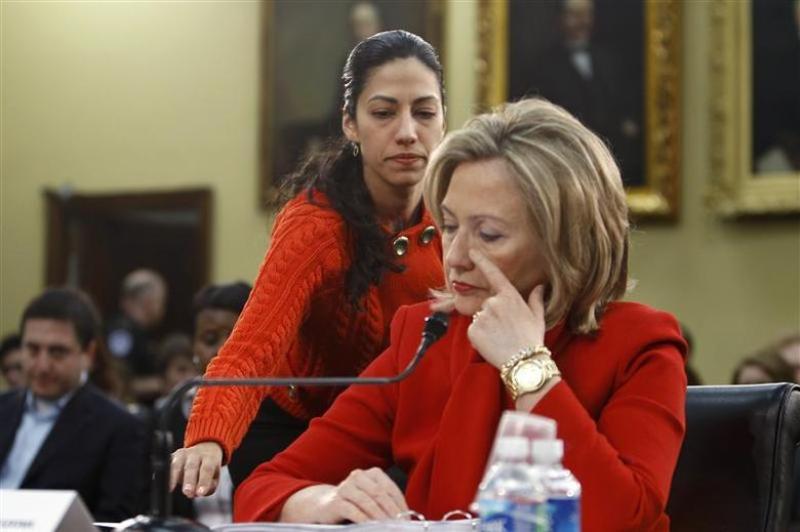 Huma Abedin with Secretary of State Clinton during a House committee hearing in March 2011